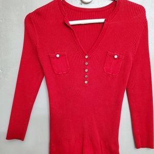 Red pullover top